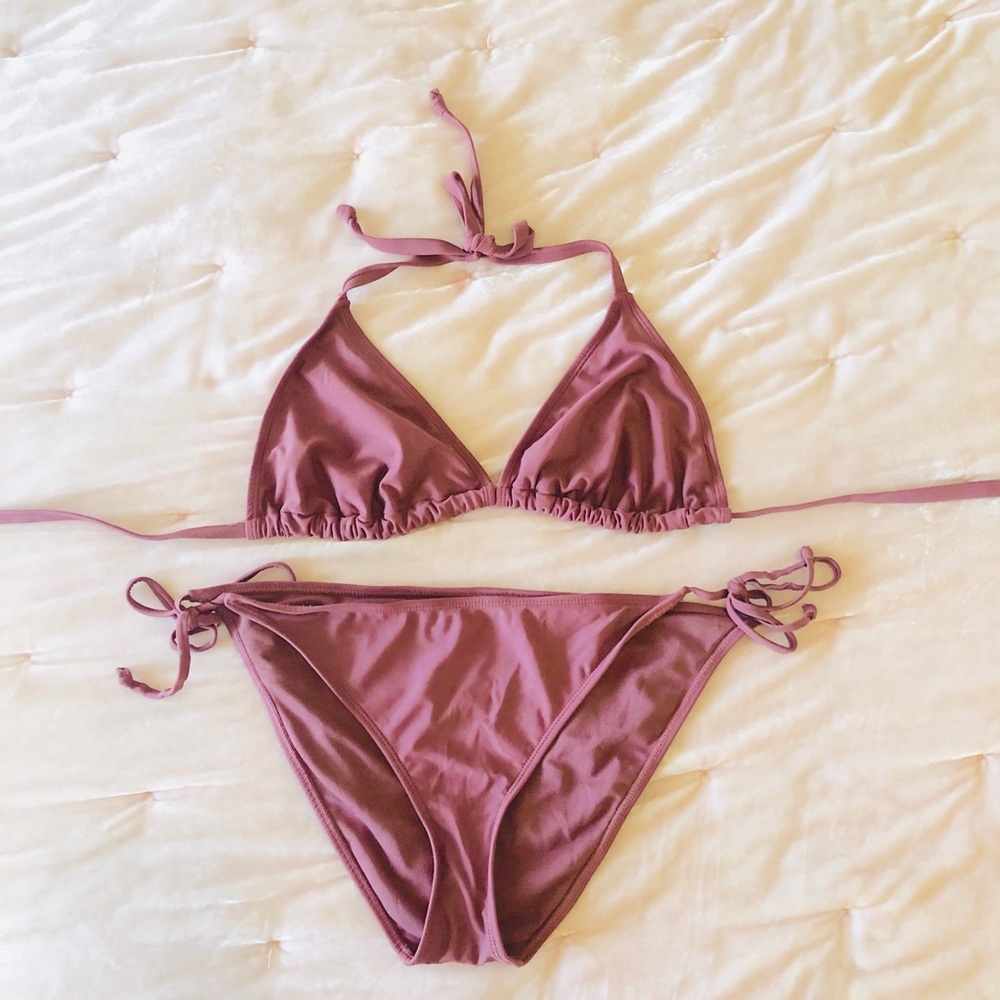 Purple Bikini M top L bottoms swimsuit 2 piece